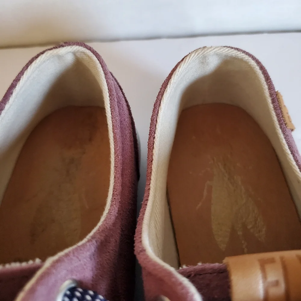 Fly London 37 Plum Suede Lace Up Fashion Sneakers Old Money Academia Eclectic